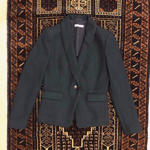 Mango Dark Green Shawl Collar Blazer